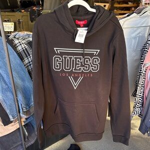 GUESS Men's Black Hoodie with Logo